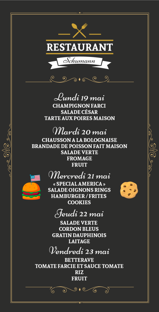 Menus 1905 - 2305